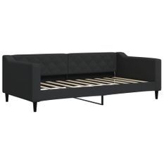 Lit de repos noir 90x190 cm tissu