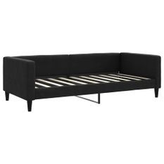 Lit de repos noir 90x190 cm tissu