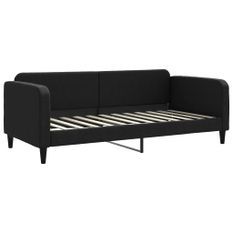 Lit de repos noir 90x200 cm tissu