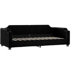 Lit de repos noir 90x200 cm tissu