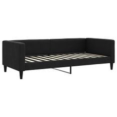 Lit de repos noir 90x200 cm tissu