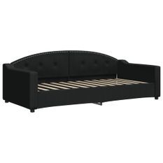 Lit de repos noir 90x200 cm tissu