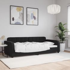 Lit de repos noir 90x200 cm velours