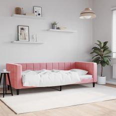 Lit de repos rose 80x200 cm velours