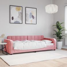 Lit de repos rose 80x200 cm velours