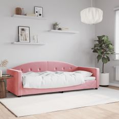 Lit de repos rose 80x200 cm velours