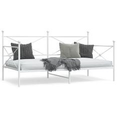 Lit de repos sans matelas blanc 100x200 cm acier