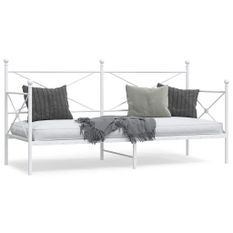 Lit de repos sans matelas blanc 80x200 cm acier