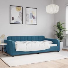 Lit de repos sans matelas bleu 100x200 cm velours