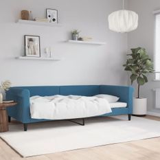 Lit de repos sans matelas bleu 100x200 cm velours