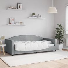 Lit de repos sans matelas gris clair 90x190 cm tissu