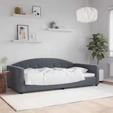 Lit de repos sans matelas gris foncé 100x200 cm velours