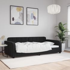 Lit de repos sans matelas noir 100x200 cm velours