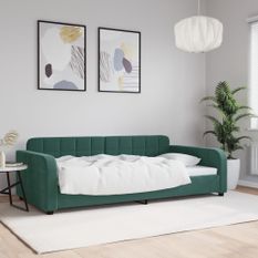 Lit de repos sans matelas vert foncé 100x200 cm velours