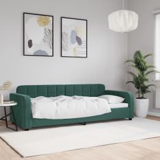 Lit de repos sans matelas vert foncé 80x200 cm velours