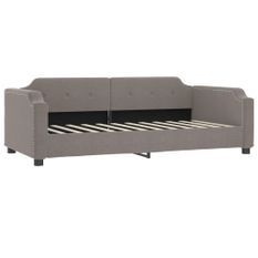 Lit de repos taupe 100x200 cm tissu