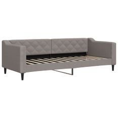 Lit de repos taupe 80x200 cm tissu