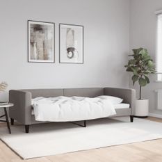 Lit de repos taupe 90x200 cm tissu
