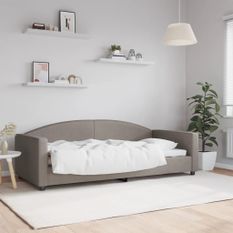 Lit de repos taupe 90x200 cm tissu