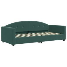 Lit de repos vert foncé 90x200 cm velours