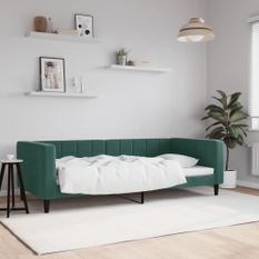 Lit de repos vert foncé 90x200 cm velours