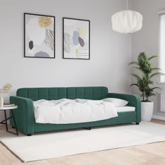 Lit de repos vert foncé 90x200 cm velours