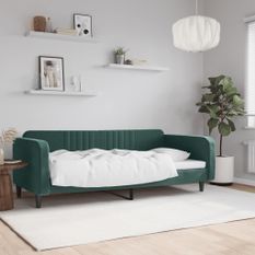 Lit de repos vert foncé 90x200 cm velours