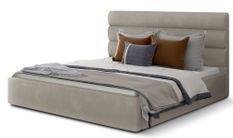 Lit design velours beige Klarina