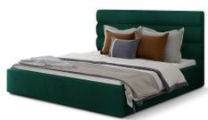 Lit design velours vert foncé Klarina