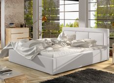 Lit double avec sommier Berlino - Simili cuir rembourré