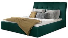 Lit double capitonné velours vert foncé Klein