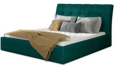 Lit double capitonné velours vert Klein
