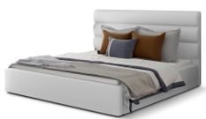 Lit double avec sommier Klarina - Simili cuir rembourré