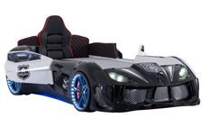 Lit enfant voiture de police noir SPEED – 90 x 190 cm