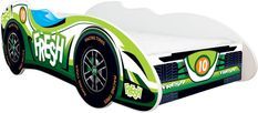 Lit enfant voiture F1 Fresh vert 70x140 cm - Sommier et matelas inclus