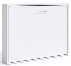 Lit escamotable horizontal 140x200 cm avec cadre métallique et pieds métal blanc synchronisés - Angelina - 12 coloris - Haut de gamme