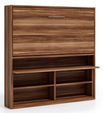 Lit escamotable horizontal 80x190 avec rangement et bureau Laura