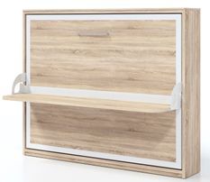 Lit escamotable horizontal 90x190 cm avec bureau ouverture synchronisée - Bona - 18 coloris - Haut de gamme