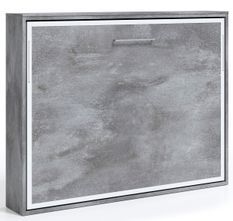 Lit escamotable horizontal 90x200 cm avec cadre métallique et pieds métal blanc synchronisés - Angelina - 12 coloris - Haut de gamme