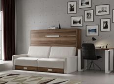 Lit escamotable horizontal avec canapé Vetal 120x200