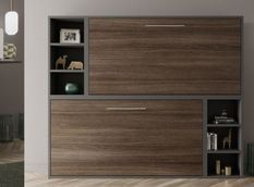 Lit escamotable superposé avec niches de rangement Briano