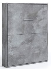 Lit escamotable vertical 140x190 cm gris ciment Banila