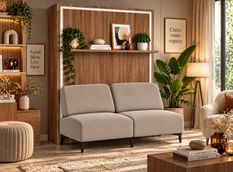 Lit escamotable vertical avec canapé et étagère automatique MARKO Premium– Haut de gamme