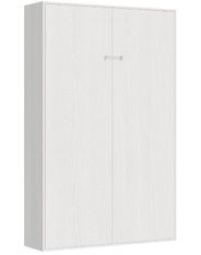 Lit escamotable vertical bois frêne blanc kanto 120x190 cm