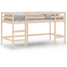 Lit mezzanine enfants échelle 80x200 cm bois pin massif