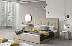 Lit moderne en tissu CLARIN - Avec ou sans rangement