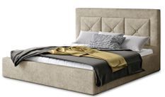 Lit moderne en tissu CLARIN - Avec ou sans rangement
