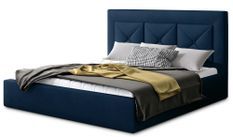 Lit moderne en velours CLARIN - Avec ou sans rangement