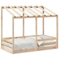 Lit pour enfants avec toit 70x140 cm bois massif de pin