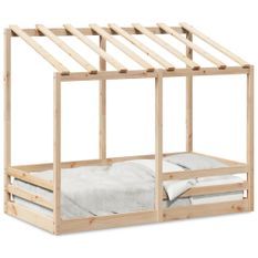 Lit pour enfants avec toit 80x160 cm bois massif de pin